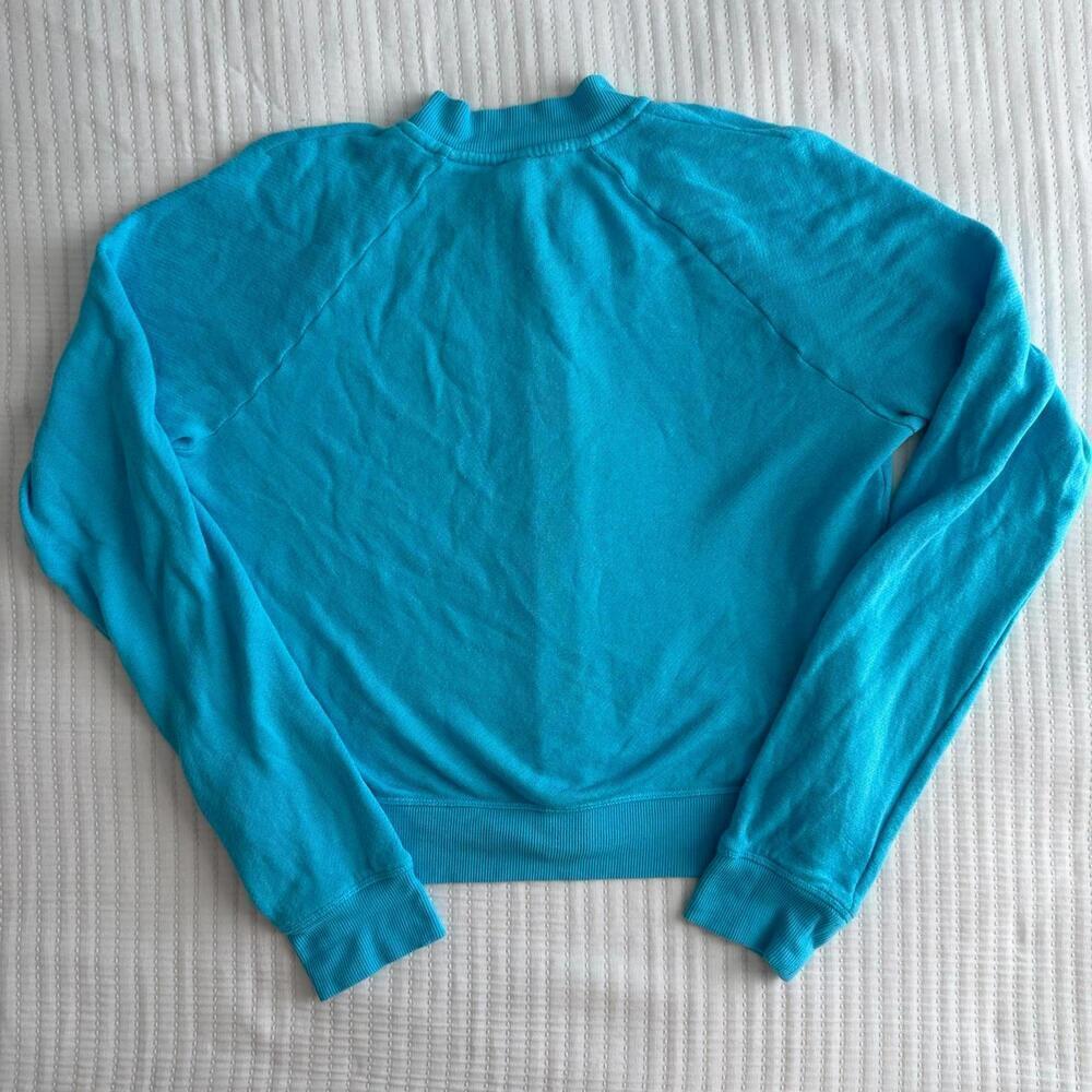 NWOT Skims French Terry Modal Zip Up Light Weight Sweatshirt Cyan Large - Picture 3 of 7